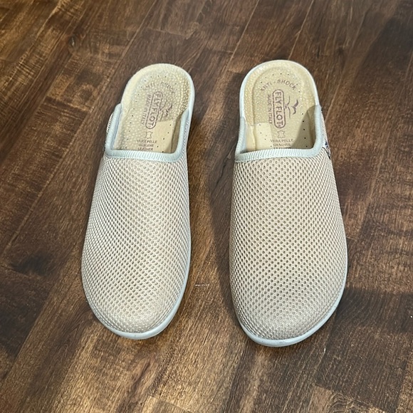 Fly Flot tan made in Italy, leather insole, anatomical anti-shock clogs, 8 (39) - Picture 1 of 5